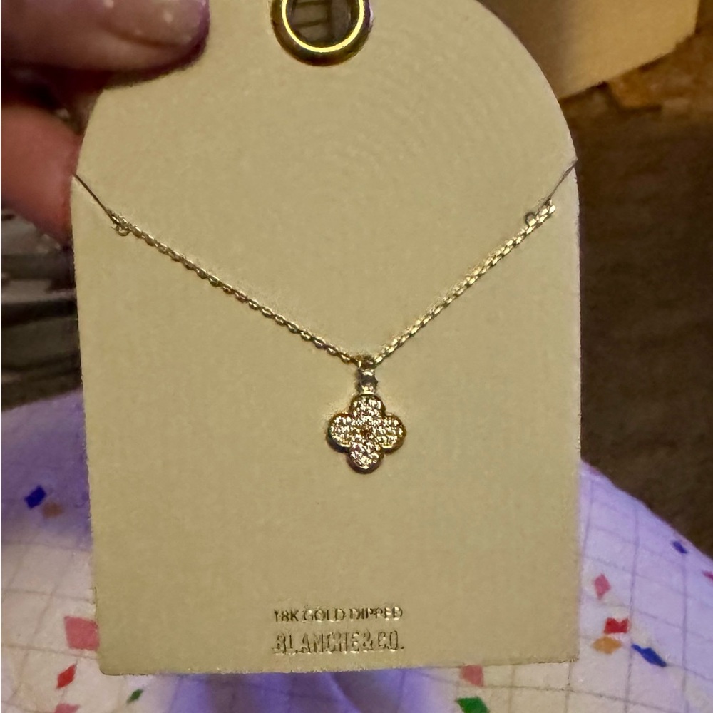 Gold Clover Pendant Necklace by